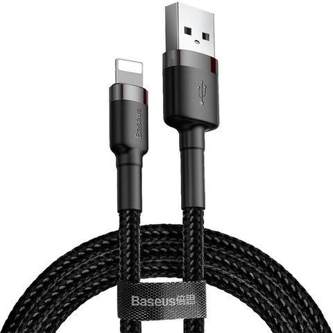 Кабель Baseus Cafule Cable Lightning 2.4A 1m Gray/Black (CALKLF-BG1) 000349 фото