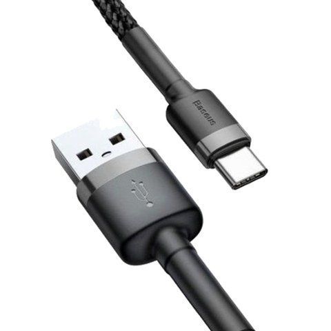 Кабель Baseus Cafule Cable Type-C 3A 1m Gray/Black (CATKLF-BG1) 000354 фото