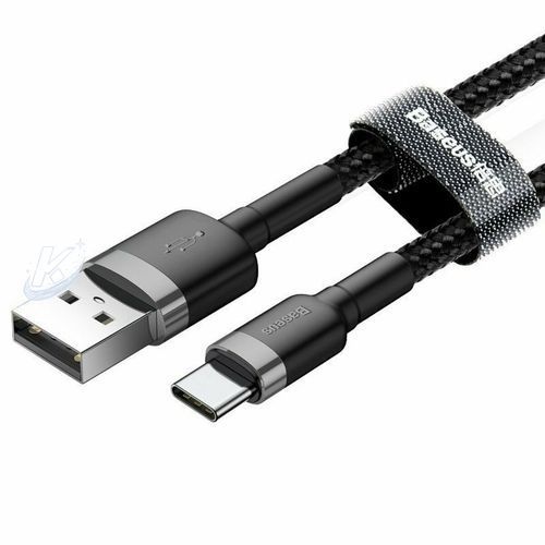 Кабель Baseus Cafule Cable Type-C 3A 1m Gray/Black (CATKLF-BG1) 000354 фото