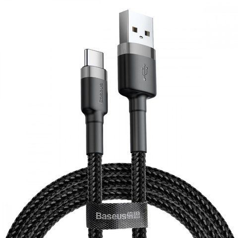 Кабель Baseus Cafule Cable Type-C 2A 3m Gray/Black (CATKLF-UG1) 000355 фото