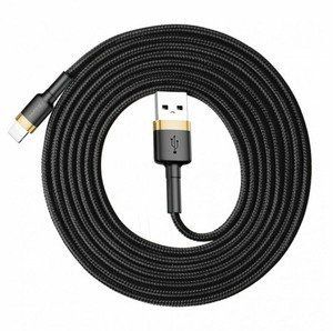Кабель Baseus Cafule Lightning Cable 2A 3m Gold/Black (CALKLF-RV1) 090969 фото