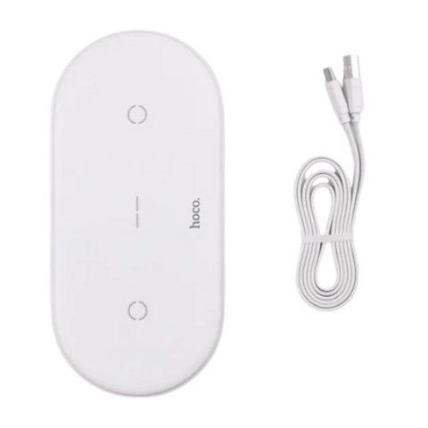 Бездротовий зарядний пристрій Hoco CW23 2in1 10W White 029747 фото