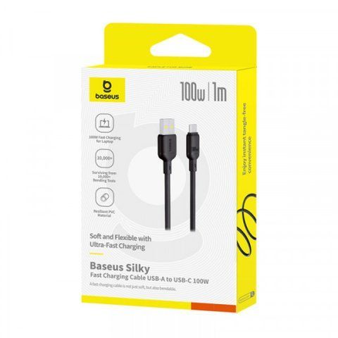 Кабель Baseus Silky Series Type-C 100W 1m Black (P10377703113-00) 144415 фото