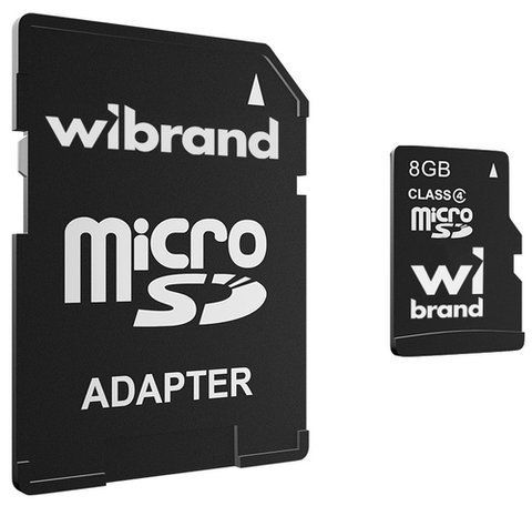 microSDHC 8GB Wibrand Class 4 SD-adapter (WICDC4/8GB-A) 000017 фото