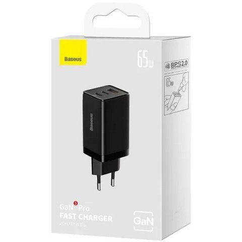 Baseus GaN5 Pro 2C+U 65W Black (CCGP120201) 029423 фото