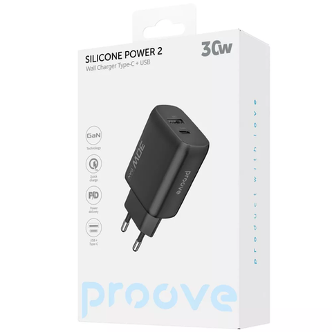 МЗП Proove Silicone Power 2 30W (Type-C + USB) (black) WCSP23110001 143868 фото