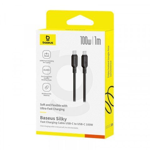 Кабель Baseus Silky Series Type-C to Type-C 100W 1m Black (P10377704113-00) 144846 фото