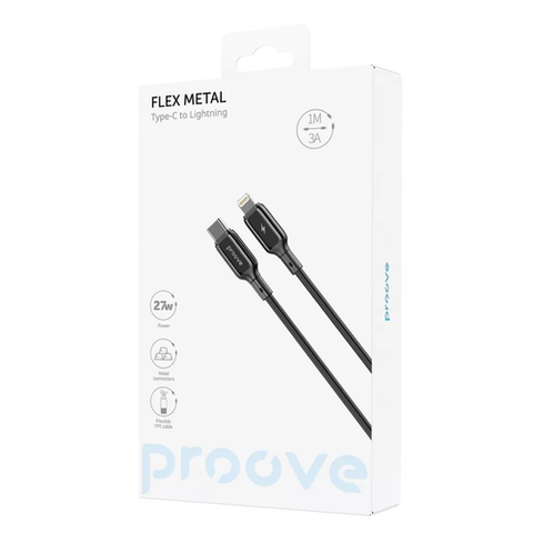 Кабель Proove Flex Metal Type-C to Lightning 27W (1m) (black) CCFM27002101 032880 фото